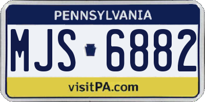 PA license plate MJS6882