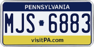PA license plate MJS6883
