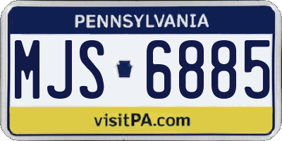 PA license plate MJS6885