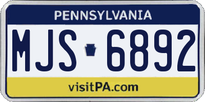 PA license plate MJS6892