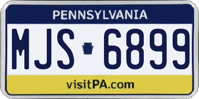 PA license plate MJS6899