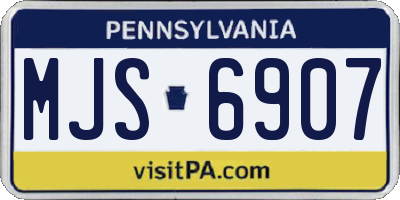 PA license plate MJS6907