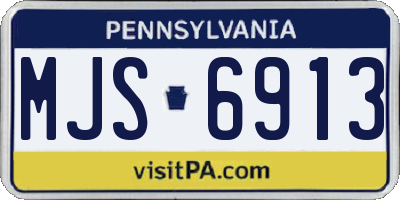 PA license plate MJS6913