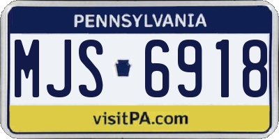 PA license plate MJS6918