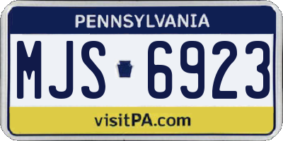 PA license plate MJS6923