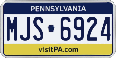 PA license plate MJS6924