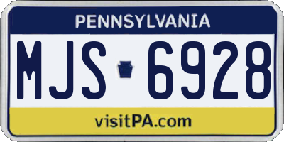 PA license plate MJS6928