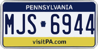 PA license plate MJS6944