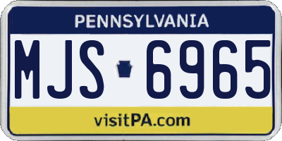 PA license plate MJS6965