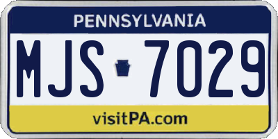 PA license plate MJS7029
