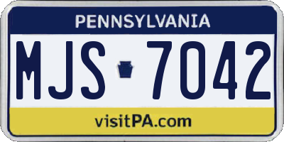 PA license plate MJS7042