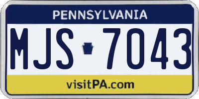 PA license plate MJS7043