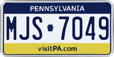 PA license plate MJS7049