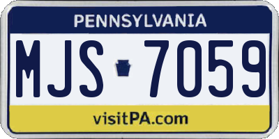 PA license plate MJS7059