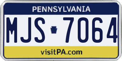 PA license plate MJS7064