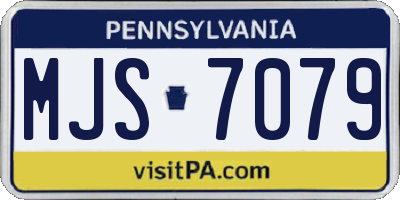 PA license plate MJS7079