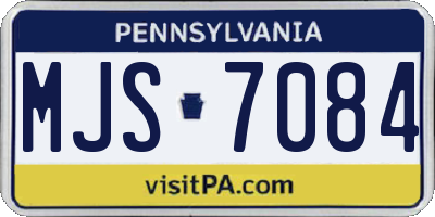 PA license plate MJS7084