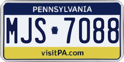PA license plate MJS7088