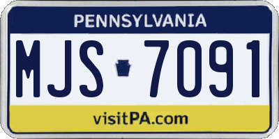 PA license plate MJS7091