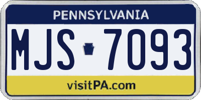 PA license plate MJS7093