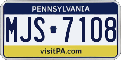 PA license plate MJS7108