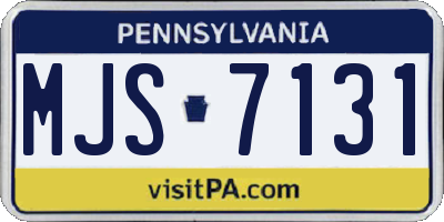 PA license plate MJS7131