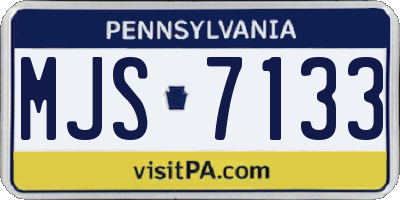 PA license plate MJS7133
