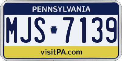 PA license plate MJS7139