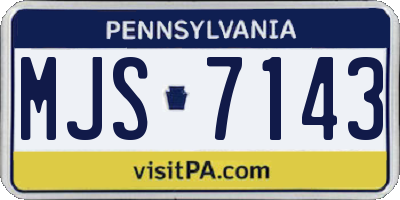 PA license plate MJS7143