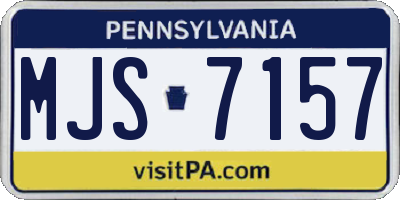 PA license plate MJS7157