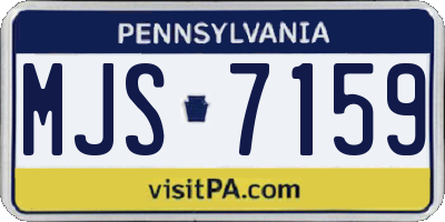 PA license plate MJS7159