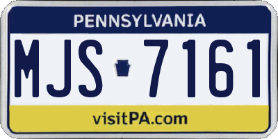 PA license plate MJS7161