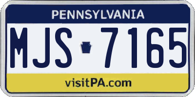 PA license plate MJS7165