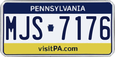PA license plate MJS7176