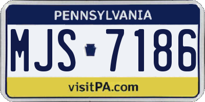 PA license plate MJS7186
