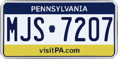 PA license plate MJS7207