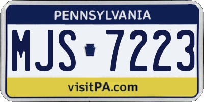 PA license plate MJS7223