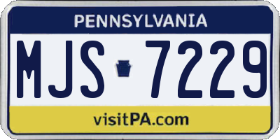 PA license plate MJS7229