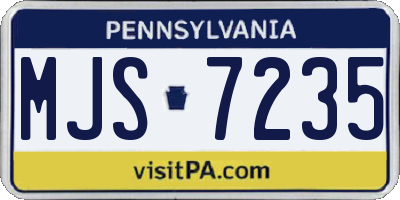 PA license plate MJS7235