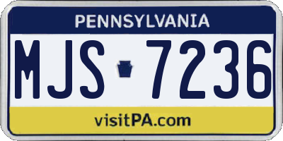 PA license plate MJS7236