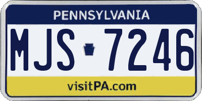 PA license plate MJS7246