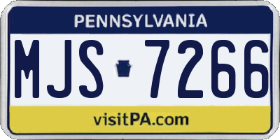 PA license plate MJS7266