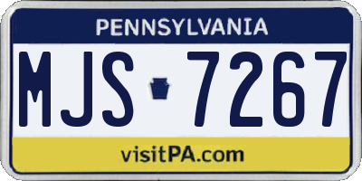 PA license plate MJS7267