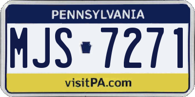 PA license plate MJS7271