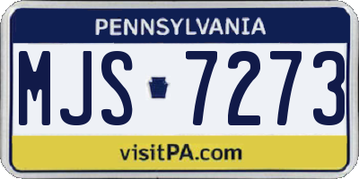 PA license plate MJS7273