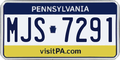 PA license plate MJS7291