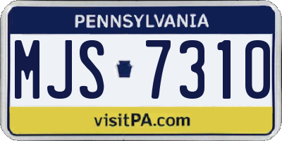 PA license plate MJS7310