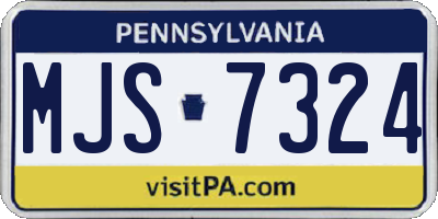 PA license plate MJS7324