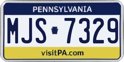 PA license plate MJS7329