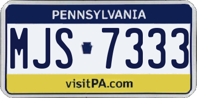 PA license plate MJS7333